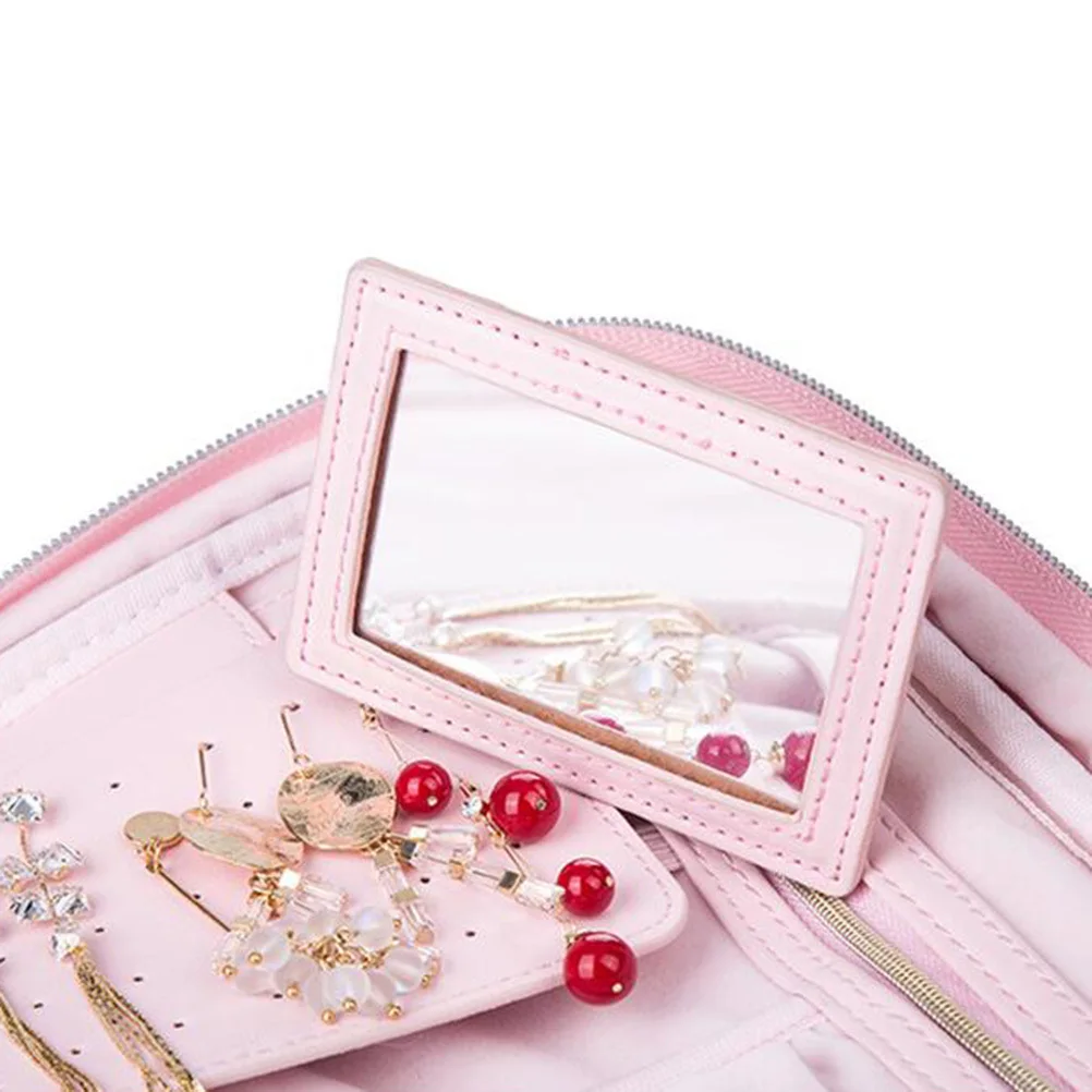 

Jewelry Storage Bag Pink Portable Organizer For Rings Earrings Necklaces Travel Jewelry Case Dustproof Pouch Jewellery Keeper