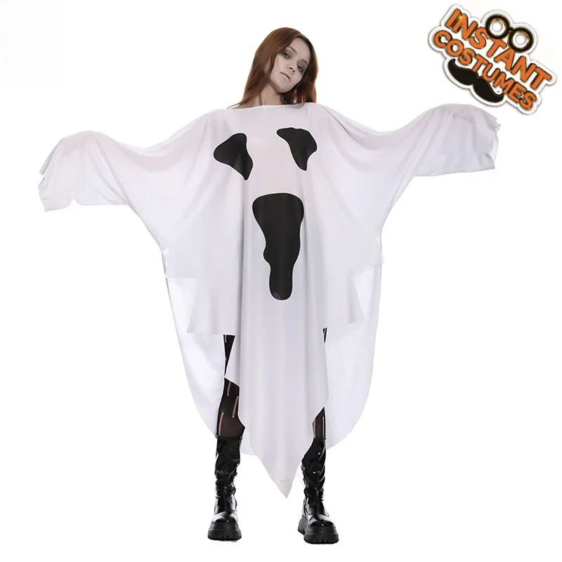 Weiße Geisterrobe für Erwachsene und Damen, Halloween-Horror-Geisterkostüm, Cosplay-Kostüm, geeignet für Maskerade-Partys