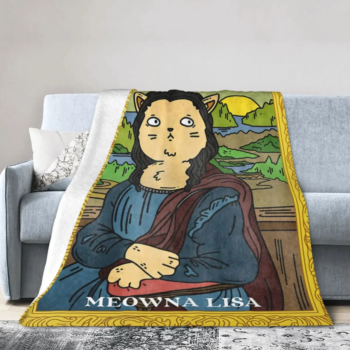 

Фланелевое Одеяло с принтом кошки-Моны