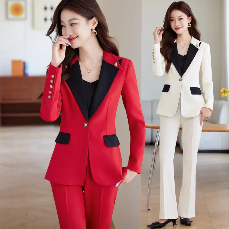 

Красный женский костюм 2025: Новая коллекция для весны и осени, профессиональная деловая одежда: Элегантный пиджак в стиле «Богиня» для ведущих мероприятий