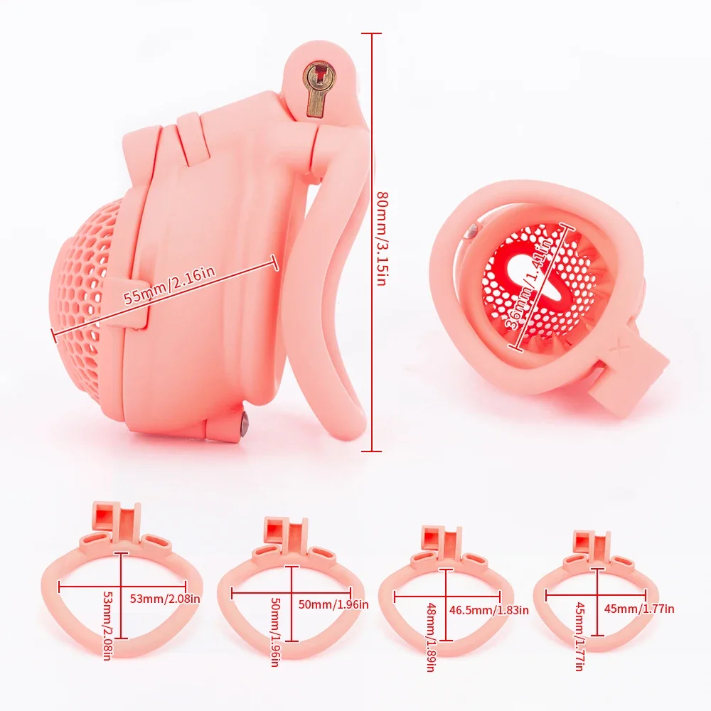 BDSM Honeycomb Convenient Slide Chastity Cage Male Lightweight Spikes Cock Cage Penis Ring Chastity Trainer Belt Sex Toy For Men