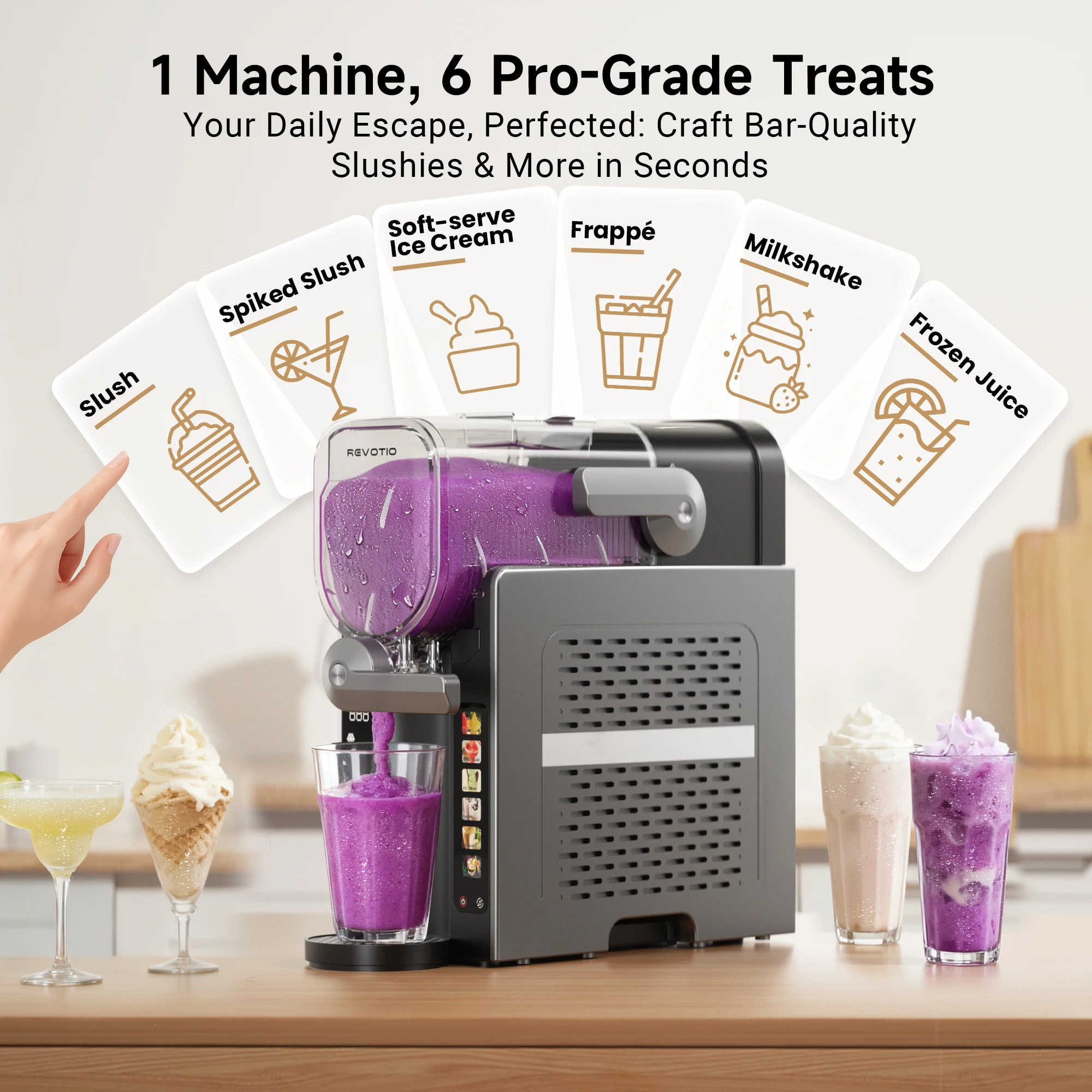 آلة Slushie لا حاجة إلى الثلج آلة Slushy للمنزل مع وظيفة التنظيف الذاتي صانع المشروبات الاحترافي المجمدة Margaritas