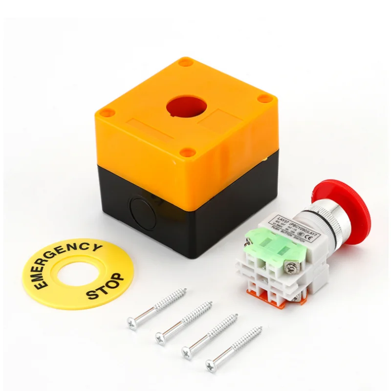 10A Emergency stop button box 22MM single hole emergency stop switch control box elevator emergency switch waterproof button box