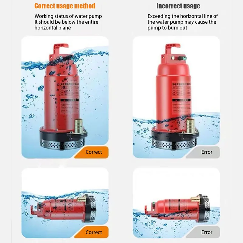 Rechargeable Outdoor Lithium Battery Wireless DC Submersible Pump For Home Vegetable Watering and Agricultural Irrigation