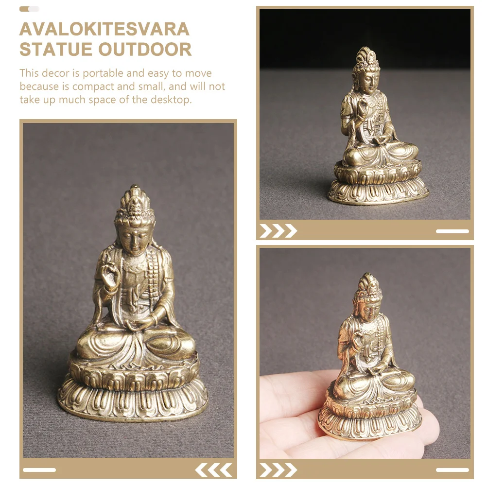 

Guanyin Statue Ornaments Statues for Home Decor Brass Old Bronze Retro Decoration Copper