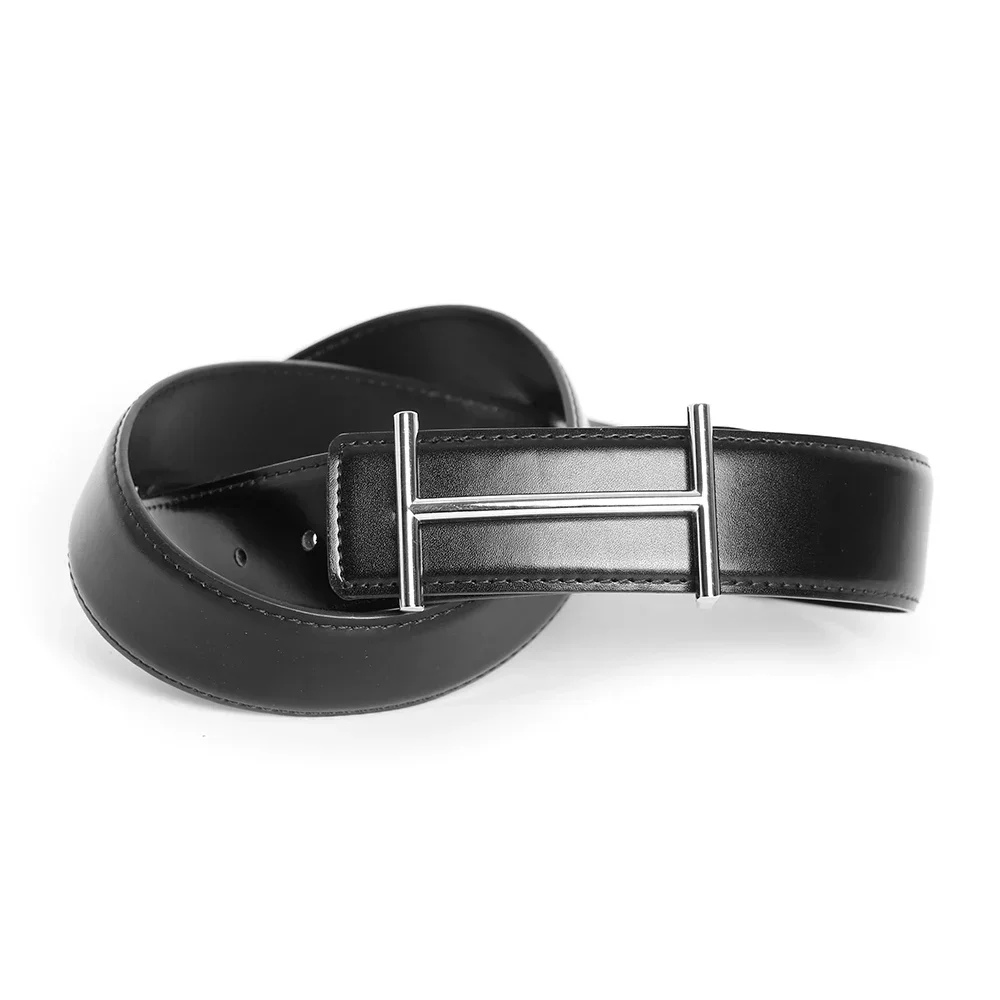 Luxury Designer Brand Brass H Buckle Belt Men High Quality Women Genuine Real Leather Dress Cowhide Strap for Jeans Waistband