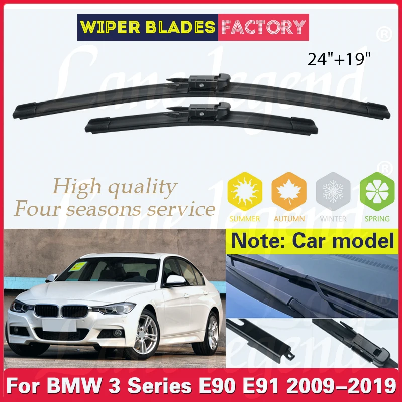 

Car Wiper For BMW 3 Series E90 E91 F30 F31 F34 F35 F80 2009 - 2019 Front Wiper Blades Rubber Windscreen Auto Windshield 24"+19"