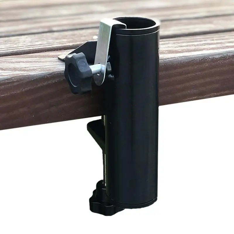 Garden Courtyard Parasol Holder Heavy Duty Umbrella Clamp Metal Umbrella Stand For Outdoor Railing Umbrella Support Stand