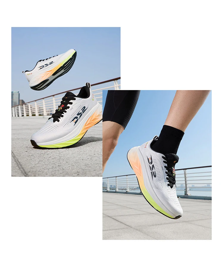QIAODAN DS2 2nd Gen Men's Wide Toe Box Running Shoes Breathable Mesh Lightweight Shock Absorbing Sports Sneakers QXB023263220R