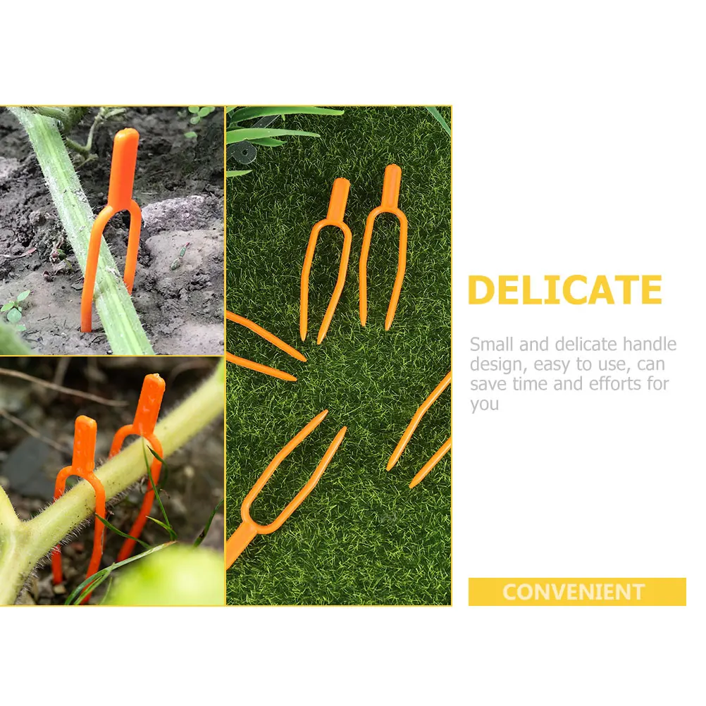 

Plant Support Planter Vines Trellis Clips for Climbing Plants Fastener Fasteners Orange Plastic Strawberry Fork