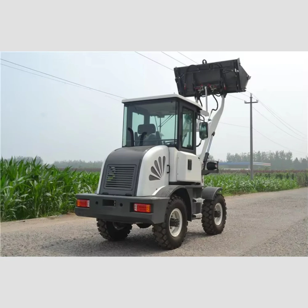 جرافة انزلاقية صغيرة سعة 1 طن، لودر صغير الحجم مع دلو ومرفقات لأعمال المزرعة والحديقة والطرق والبناء