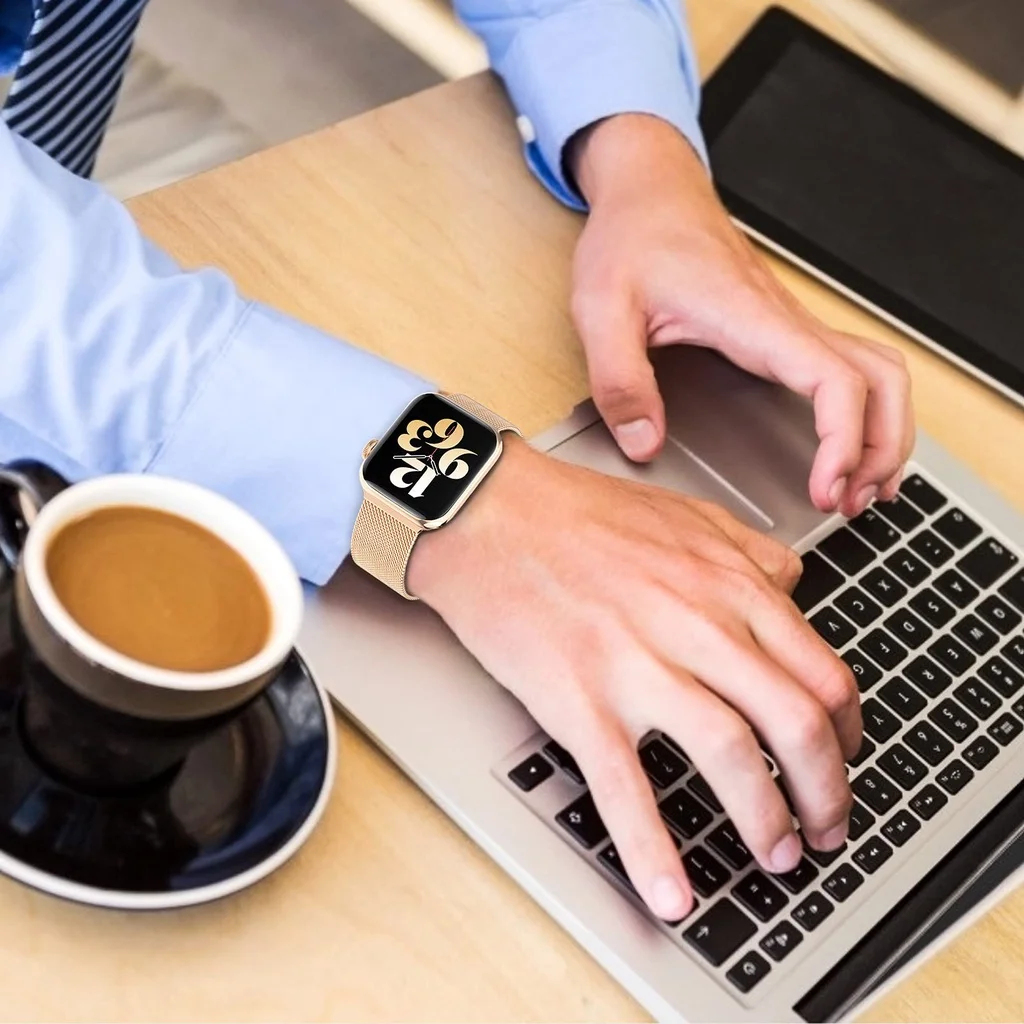 Cinturino ad anello milanese in metallo per Apple Watch Ultra Band 49mm 42mm 44mm 45mm 41mm Maglia in acciaio magnetica iWatch serie 9/8/7/6/5/4/3/SE