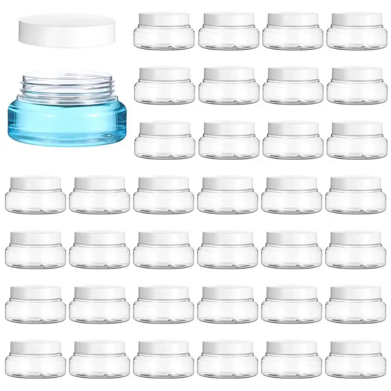 

36Pcs Clear Plastic Containers 5oz Jars Refillable Round Cosmetic Container Travel Storage Jars For Lotion Cream Body Butter Nut