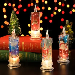 Christmas Flameless Candles Santa Claus Snowman Battery Operated Xmas Themed Led Candles for Home Decoration Christmas Gift