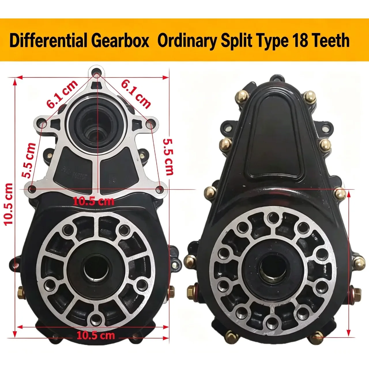 Electric Tricycle Differential Gearbox Assembly Split Integrated Type 16T 18T Rear Axle Universal Transmission Case Accessory