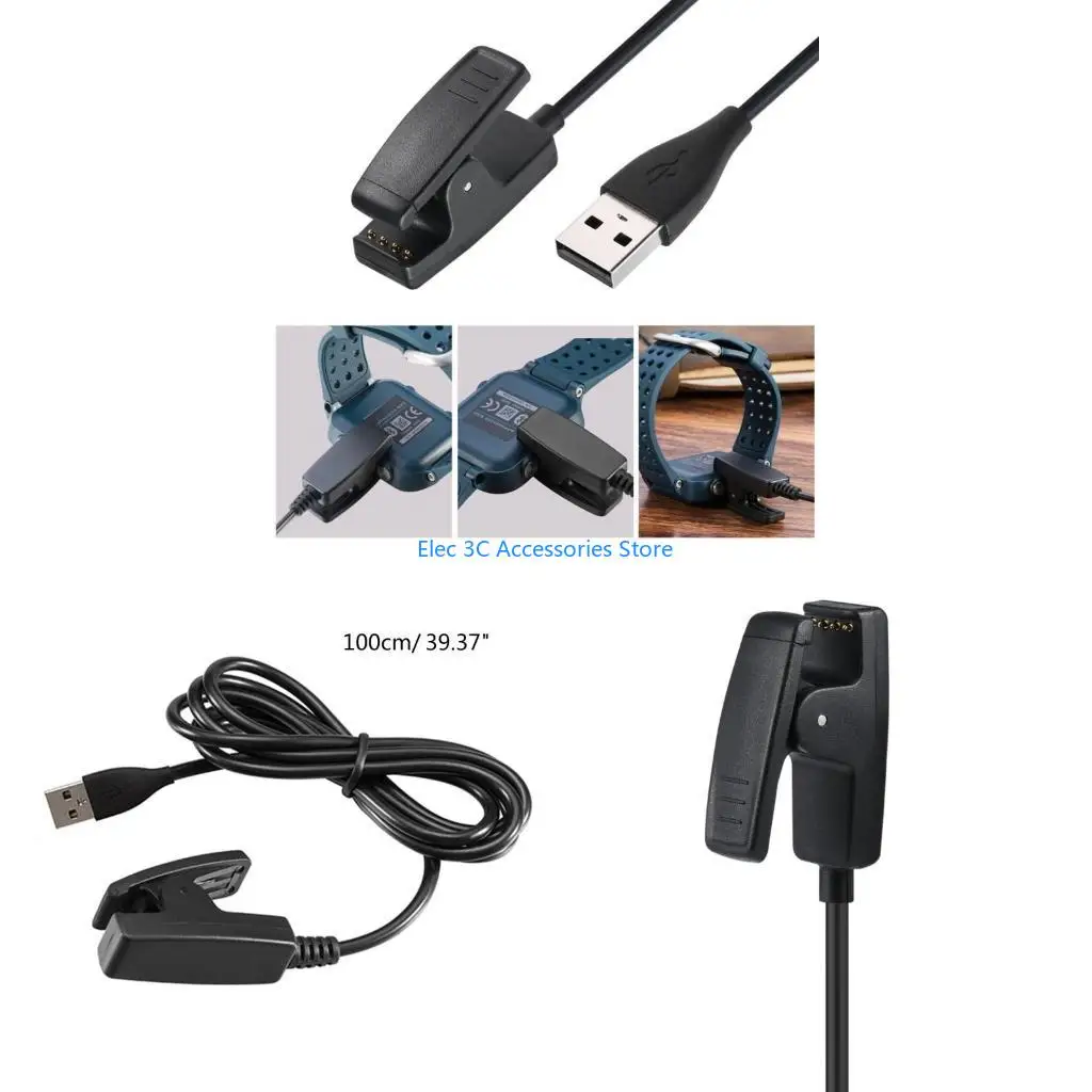 Y51A 100cm/39inch Black Charging Cable For Forerunner 235 35 230 630 735XT
