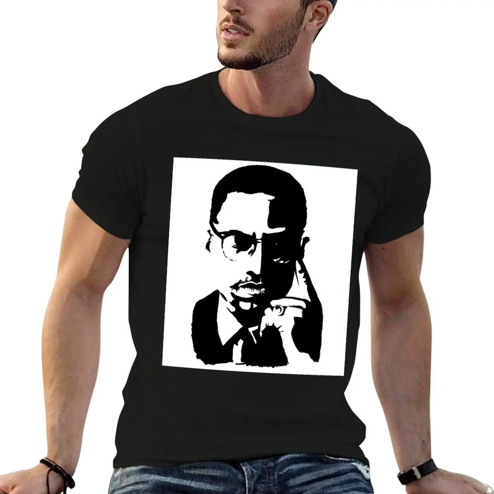 

Malcom X T-Shirt mens graphic t shirts cotton t shirts man 100% man t shirt heavy cotton T-Shirt