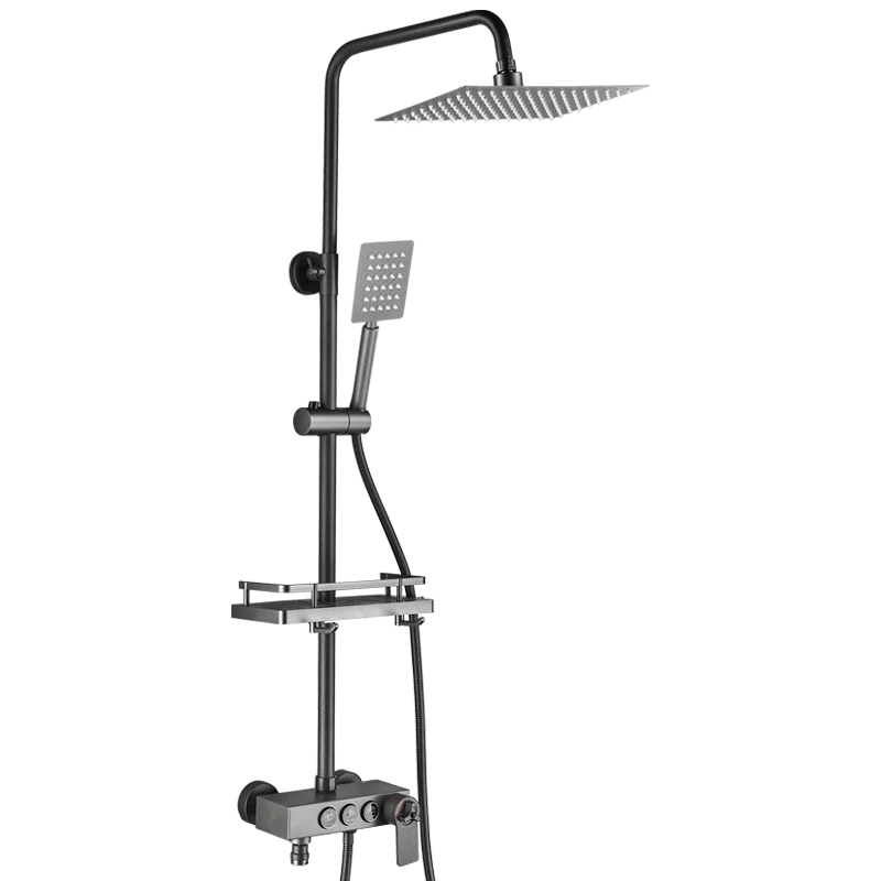 Stainless Steel Bathroom Home Constant Temperature Shower Shower Set Black\\Gun Grey Pressurized Bathroom Shower Head Bath