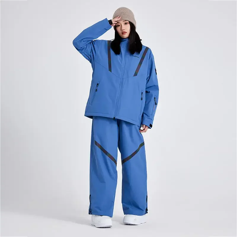 Conjunto de traje de esquí para hombre y mujer, pantalones de esquí y snowboard, ropa impermeable a prueba de viento para exteriores, ropa de nieve