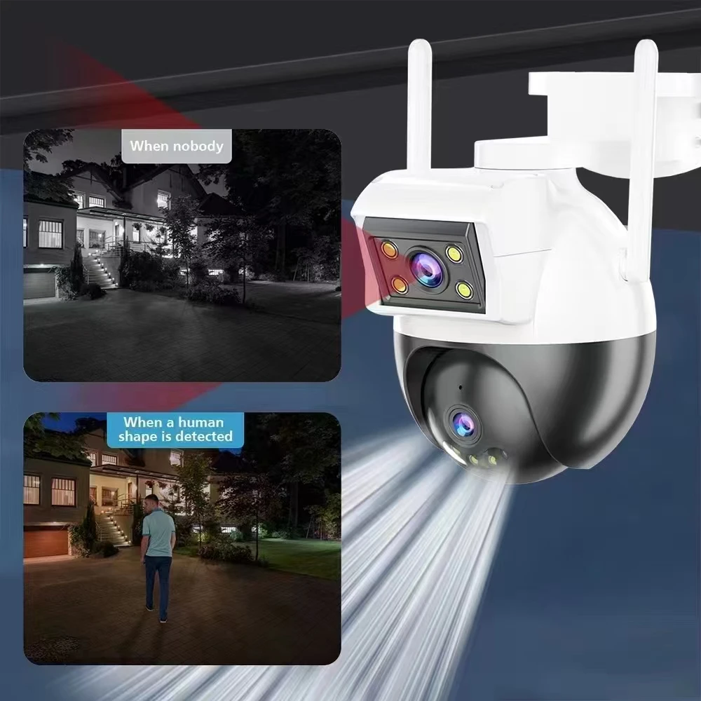 4MP Yoosee APP Wireless PTZ Dual Lens IP Dome Camera AI Rilevazione umanoide Sicurezza a colori CCTV Citofono Baby Monitor