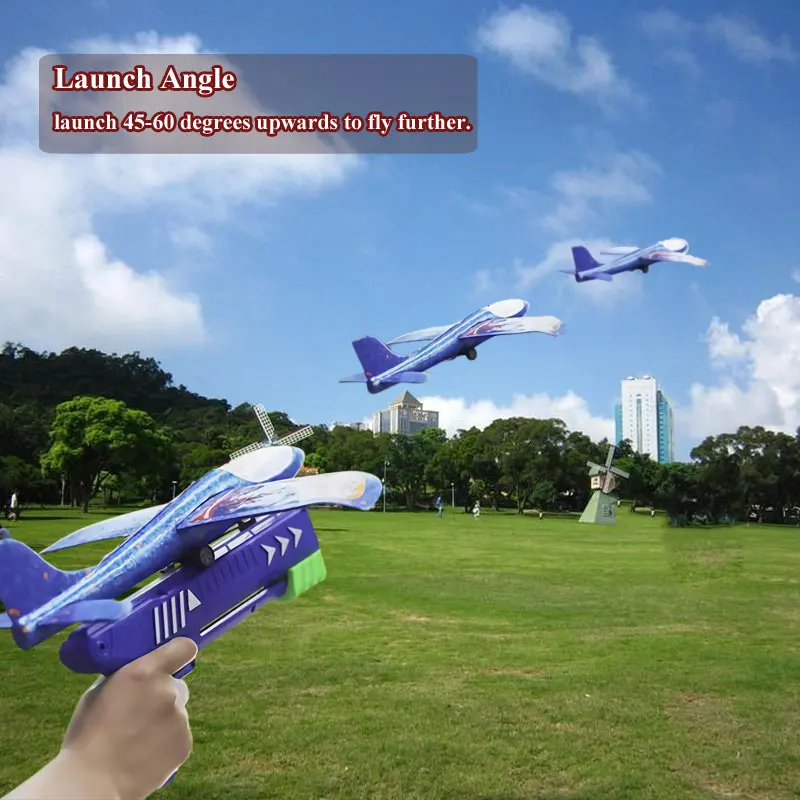 Lanzador de avión de espuma para niños, juguete al aire libre para niños, juego de catapulta deportiva, regalos de cumpleaños y Navidad, 24/34cm