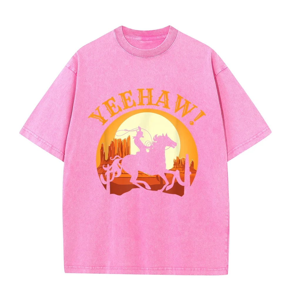 Howdy Cowboy Rodeo Riding Lover Saying Yeehaw! Gift T-Shirt Summer Tops Harajuku Camisa Masculina Autumn Unisex Casual Tee