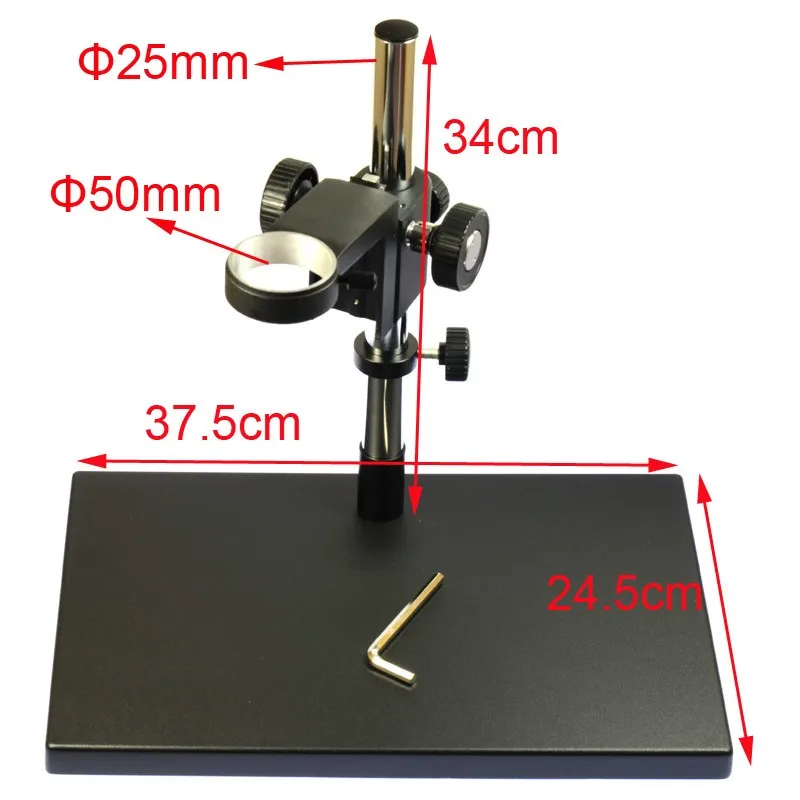 Microscope Stand with 180X Lens Full Metal Large Adjustable Range Microscope Tripod for Microscope Phone Repair PCB Soldering