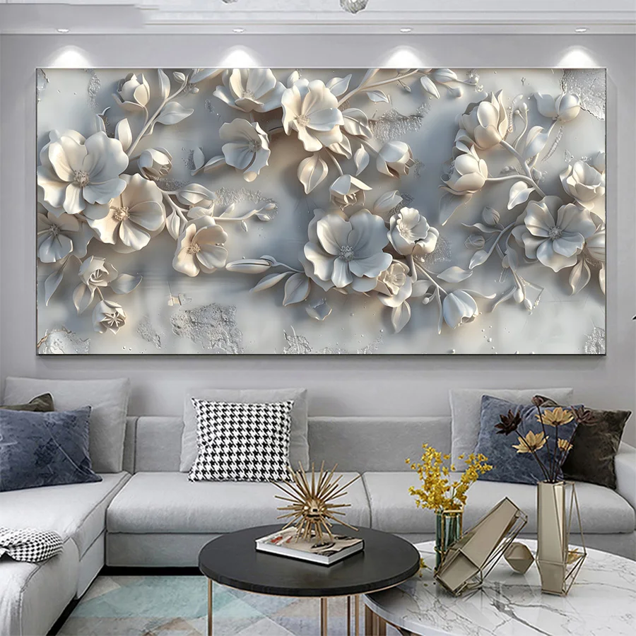 Abstract Flower On Canvas,Prints Floral Wall Art Picture,Home Decoration Poster,Nordic Living Room Decor,Gift,No framed