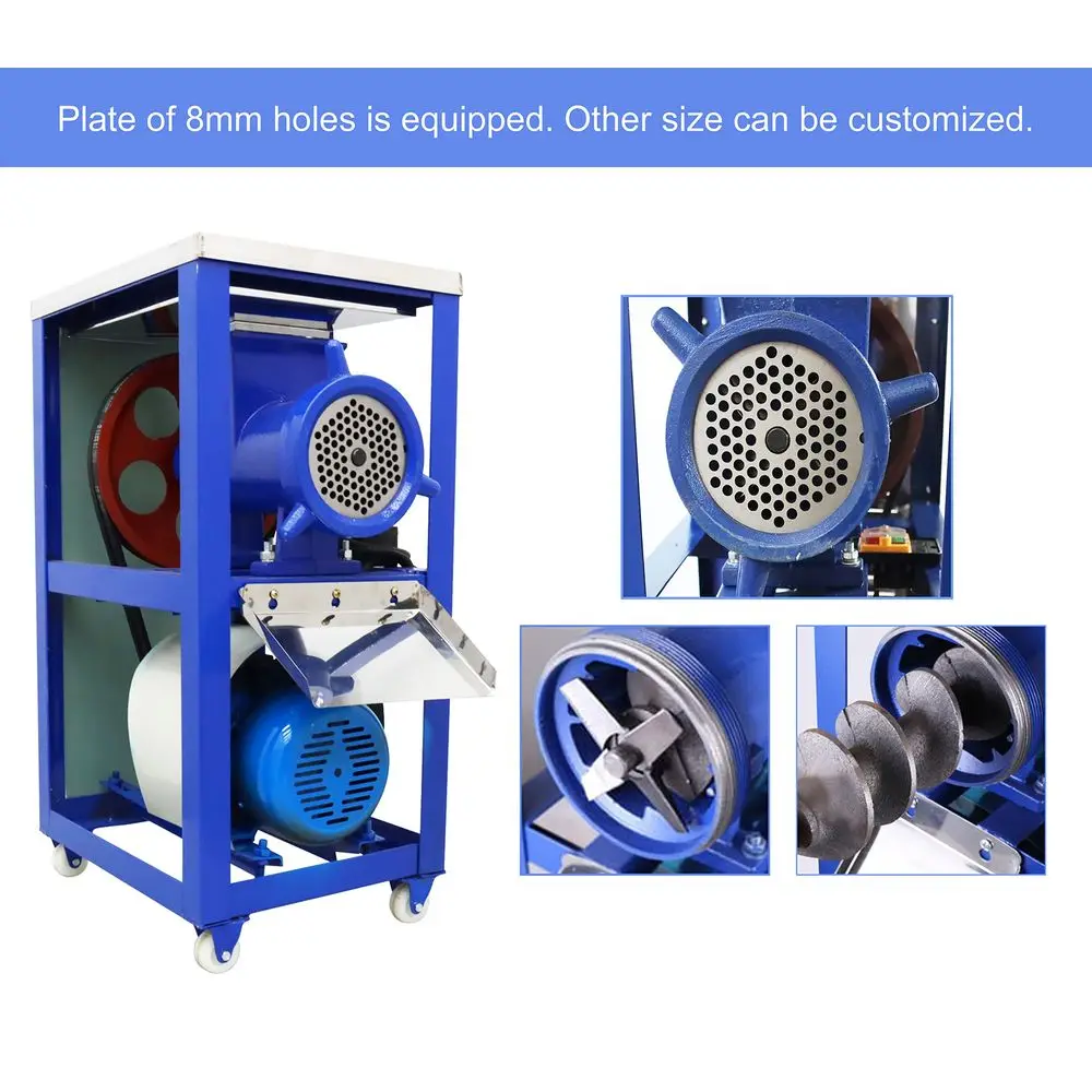 

Meat Grinder Crusher Machine with 8mm Plate Mincer Chopper for Fish Chicken Vegetable Painted Iron Frame 220V 2.2KW for Animal