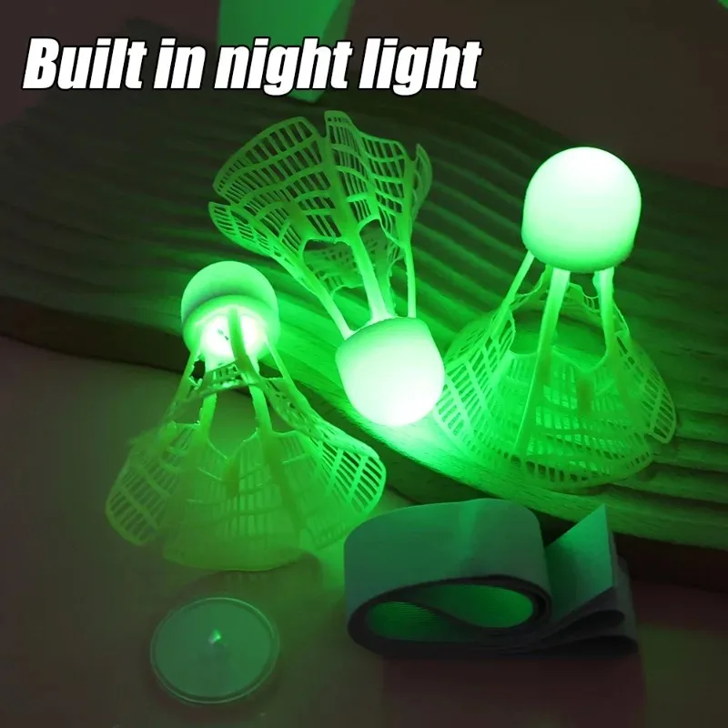 Glowing Balls Badminton Trainer Portable Badminton Practice Professional Stretch Badminton Training Tool Shuttlecock Rebound