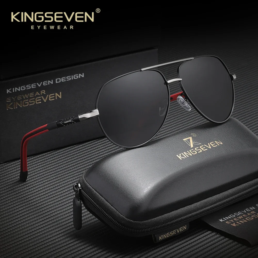 KINGSEVEN Klassieke aluminium pilotenzonnebril voor heren, gepolariseerd UV400, dames, rijden, vissen, brillen, Oculos
