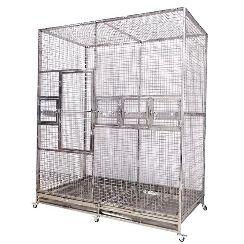 

Veterinary Stainless Steel Bird Cage, Square Design for Parrot Pigeon Pet Breeding