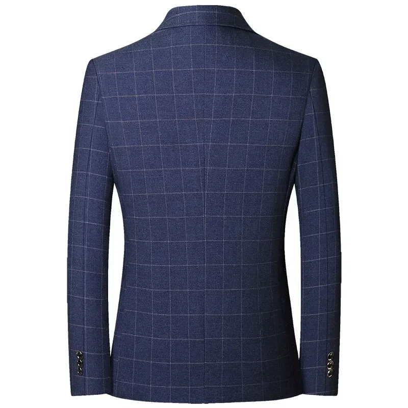 New Male Korean Design Trench Coats Men Plaid Blazers Jackets Suits Coats Business Casual Slim Fit Blazers Coats Men's Clothing