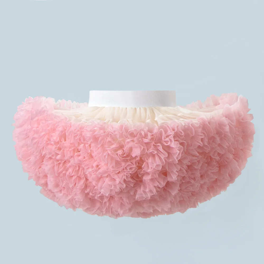 Girls Ballet Tutu Skirt Tulle Multi Layer Ruffled Underskirt Princess Dance Pettiskirt Baby Girls Ball Gown Pink Birthday  1-7Y