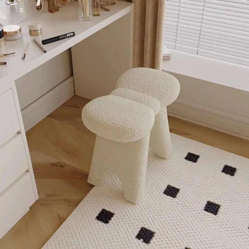 Ložnice líčení stolice kreativní roztomilá luk měkké pohovka chairs minimalistické moderní footrest  imitace beránek vlna legrační boty stoličky