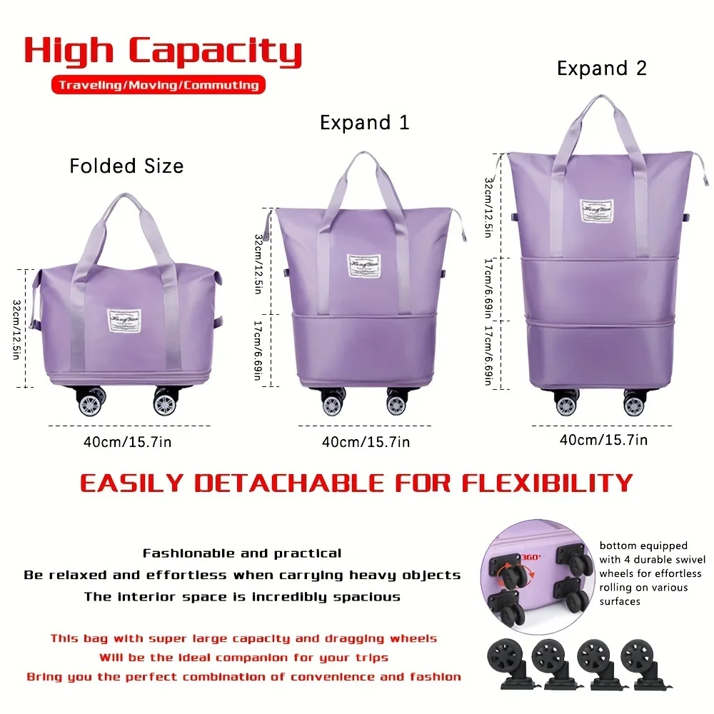 Large capacity three-layer bag, outdoor travel universal wheel storage box, handbag, airline checked luggage bag