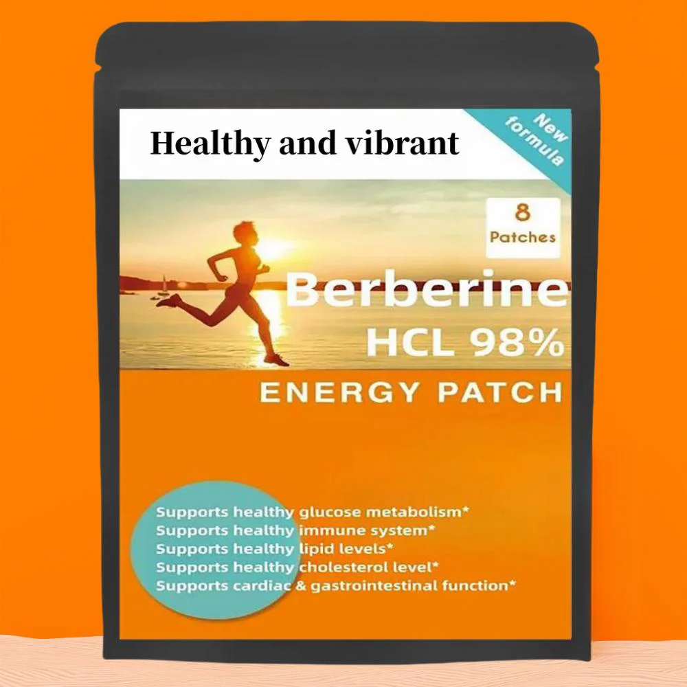 Berberine Hcl Energy Patches, Controla o Açúcar no Sangue, Puro, Alta Qualidade, 1000mg, 8 Pcs, Frete Grátis