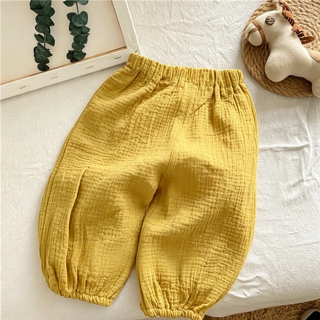 Boys And Girls Summer Pants Simple All-match Trousers Children Casual Sports Pants Kids Thin Mosquito Pants 1-6Years Old Kids