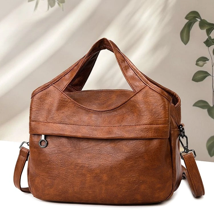 

New Retro Large-capacity Shoulder Bag Simple and Versatile Solid Color Crossbody Bag Textured Casual Commuter Bag