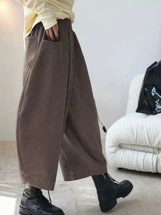 Classic Oversize Pants for Women 2024 Autumn Black High Waisted Trousers Baggy Harem Pants Wid Trousers for Women Lantern Pants