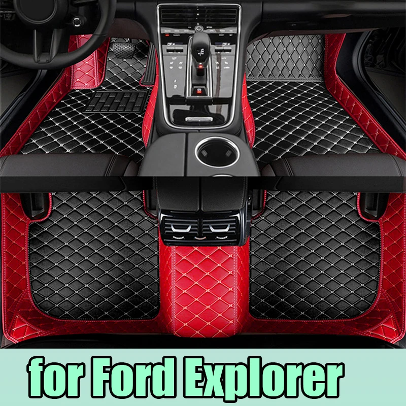 Car Floor Mat For Ford Explorer Classic U502 7seat 2016~2019 Non-slip Pad Waterproof Pads Rugs Leather Floor Mat Car Accessories