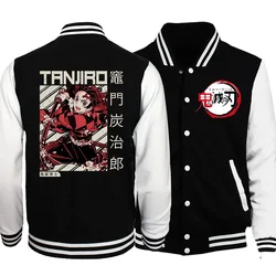 Anime Demon Slayer Men Women Kyojuro Rengoku Sweatshirt Jacket Kimetsu No Yaiba Jacket Baseball Uniform Japanese Anime Cardigan