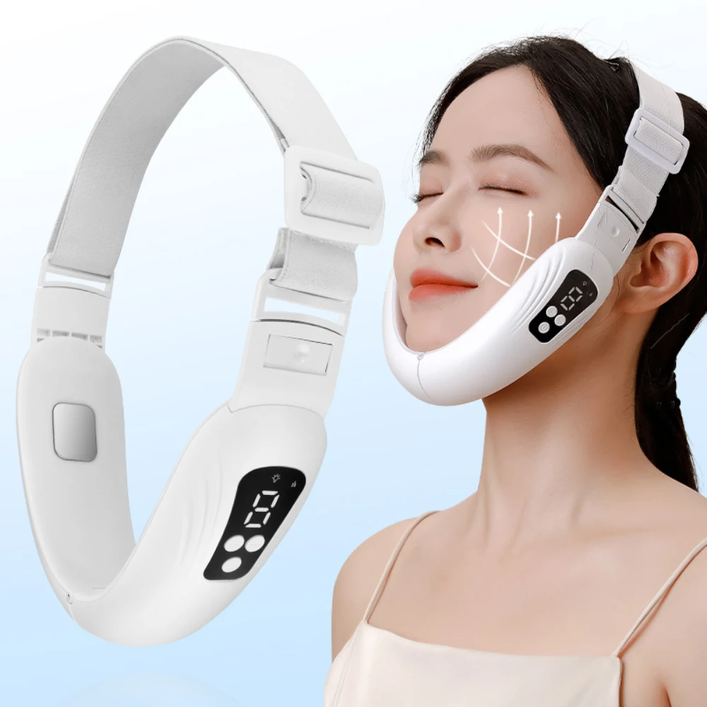LED Photon Therapy Facial Slimming Vibration Massager Facial Lifting Device Facial Heated Double Chin V Face Vibration Massager