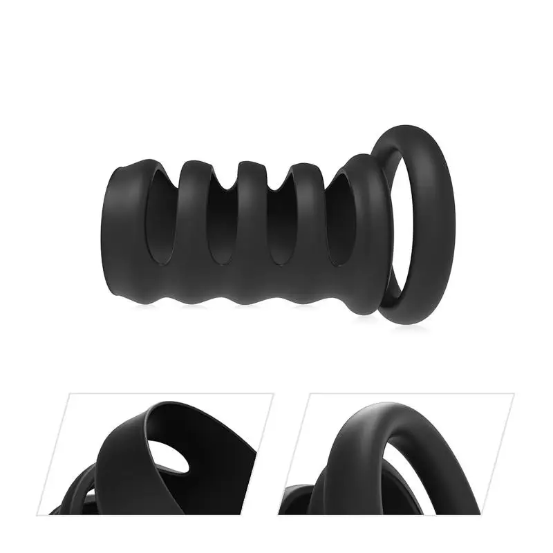 portableSoft Elastic Silicone Penis Ring Reusable Body Safe Hypoallergenic Adult Sex Toy for Men Couple Bedroom Play view 3