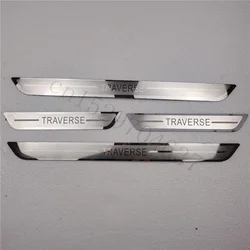 For Chevrolet TRAVERSE stainless steel Ultra-thin car Welcome pedal threshold guard plate Anti-scratch car accessories