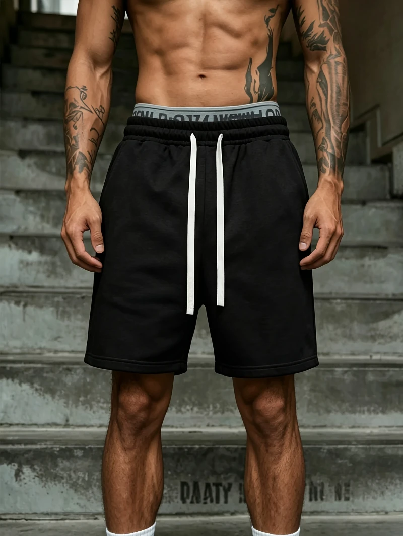 Novos Shorts Esportivos Unissex Y2K de Perna Larga e Caimento Solto – Ideais para Todas as Estações, Calções de Moletom para Academia