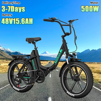 KL6S E Bike 500W Motor 48V15.6AH Removable Battery Folding Hydraulic Brake Electric Bike 20-Inch Tire Commuting Electric Bicycle