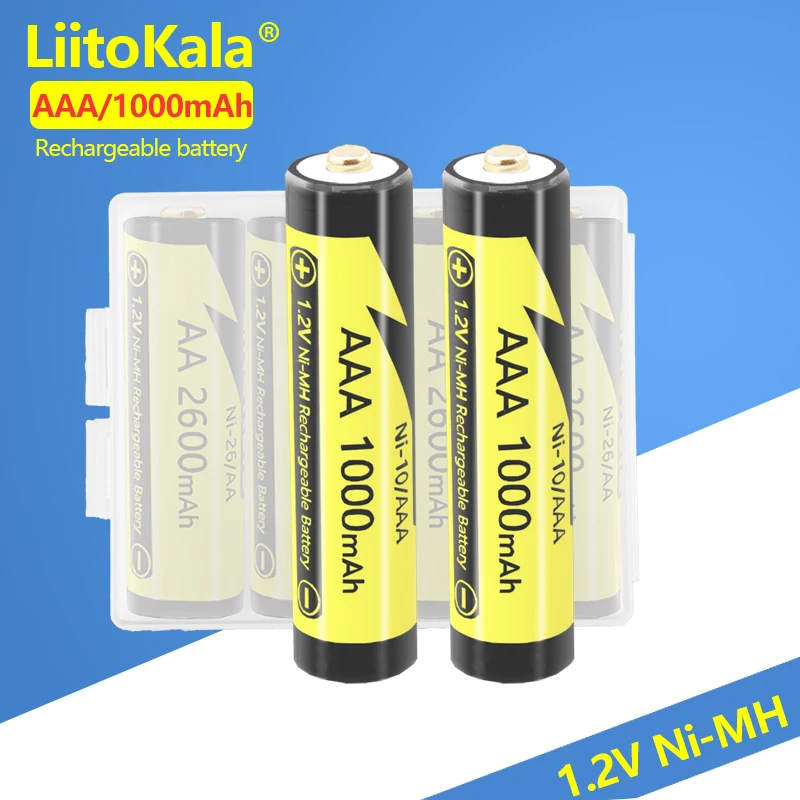 LiitoKala Ni-10/AAA 1000mAh NiMH 1.2V Rechargeable Batteries Pack for Toys Mice Electronic Scales And More