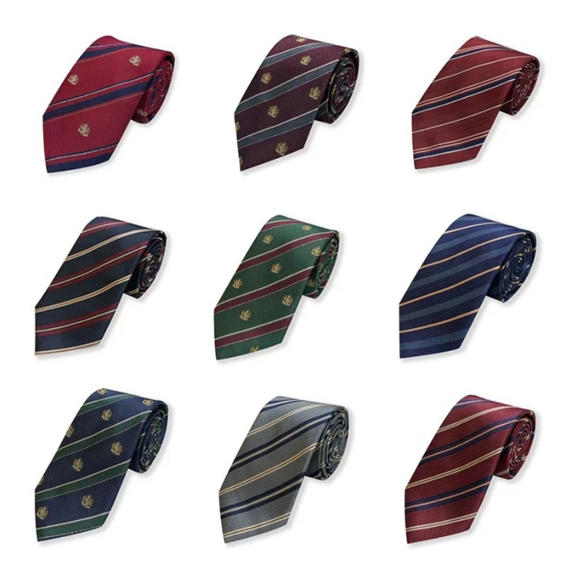 Striped Multicolor Badge Printed Tie Personalized Trend Student Uniform Accessories Tie Daily Casual College Style Hand Tie