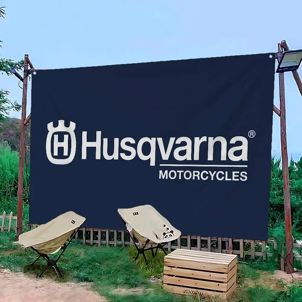 H-Husqvarnas Logo Retro Flags Multiple Choice Living Studio Booth Interior Decoration Banner view 4
